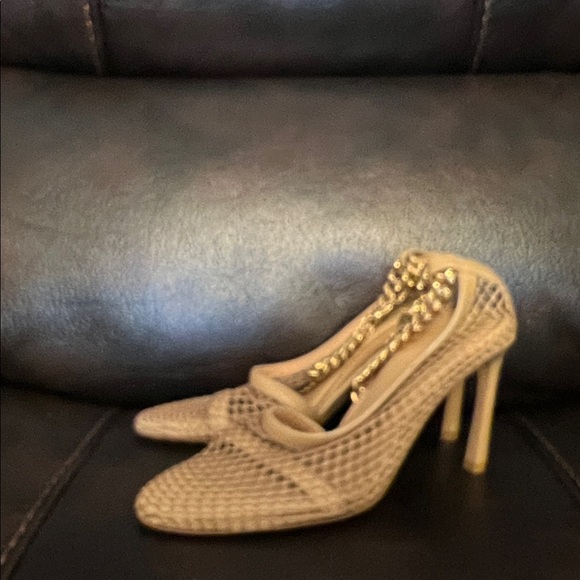 SALE!! Bottega Veneta Women's Stretch Chunky Chain Pumps Mesh w leather NWB - Picture 6 of 10